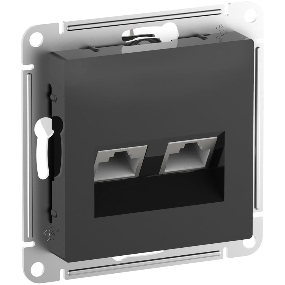 Двойная компьютерная розетка Systeme Electric ATLASDESIGN RJ45+RJ45 ...