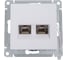 Двойная компьютерная розетка Systeme Electric ATLASDESIGN RJ45+RJ45, кат.6А, механизм, БЕЛЫЙ ATN000188 1