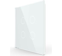 Панель для сенсорного выключателя LIVOLO UK стандарт, 4 клавиши, цвет белый, стекло C3-4C-61