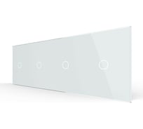 Панель для четырех сенсорных выключателей LIVOLO 4 клавиши (1+1+1+1), цвет белый, стекло BB-C7-C1/C1/C1/C1-11