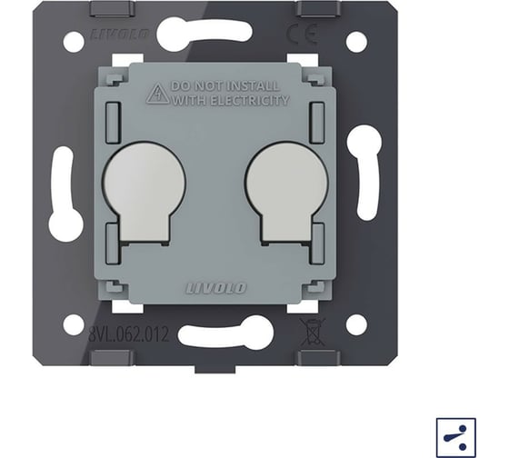 Двухклавишный проходной сенсорный выключатель LIVOLO (механизм) VL-FC2S-2G