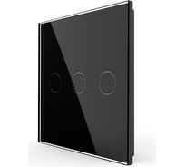 Панель для сенсорного выключателя LIVOLO UK стандарт, 3 клавиши, цвет черный, стекло VL-P603-3B