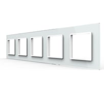 Рамка для розетки 5 постов LIVOLO цвет белый, стекло BB-C7-SR/SR/SR/SR/SR-11