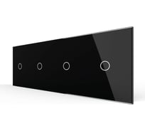 Панель для четырех сенсорных выключателей LIVOLO 4 клавиши (1+1+1+1), цвет черный, стекло BB-C7-C1/C1/C1/C1-12
