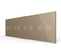 Панель для четырех сенсорных выключателей LIVOLO 8 клавиш (2+2+2+2), цвет золотой, стекло BB-C7-C2/C2/C2/C2-13