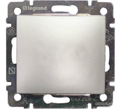 Выключатель Legrand одноклавишный Legrand Valena 10А 250В схема 1 безвинтовые зажимы алюминий 694336