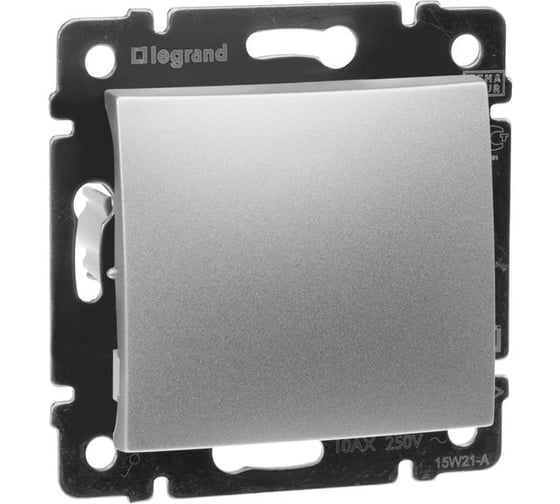 Выключатель Legrand одноклавишный Legrand Valena 10А 250В схема 1 безвинтовые зажимы алюминий 694336