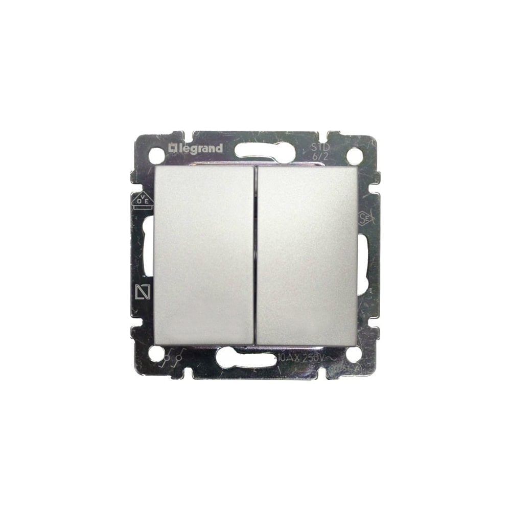 Переключатель Legrand двухклавишный Legrand Valena 10А 250В схема 6/2 ...