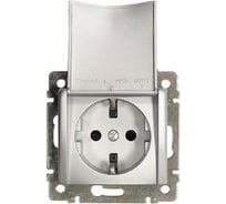 Розетка Legrand с заземлением Legrand Valena со шторками с защитной крышкой 16А 250В винтовые зажимы алюминий 770122