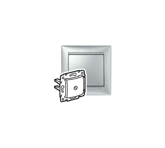 Розетка Legrand TV (телевизионная) Legrand Valena проходная алюминий 694346