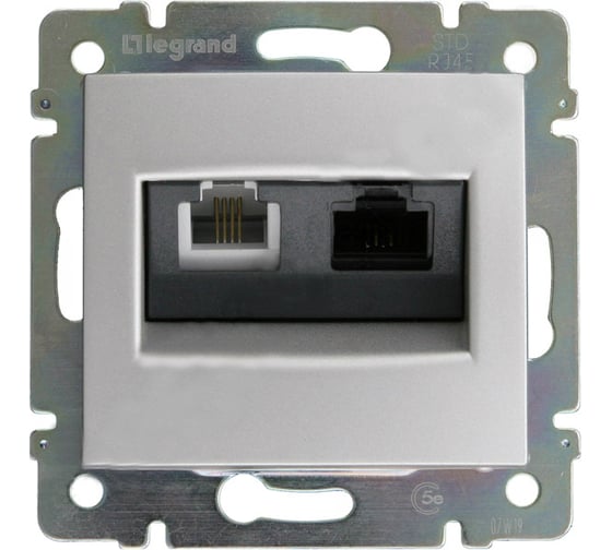 Двойная розетка RJ45 UTP+ТЛФ RJ11 Legrand Valena 770280