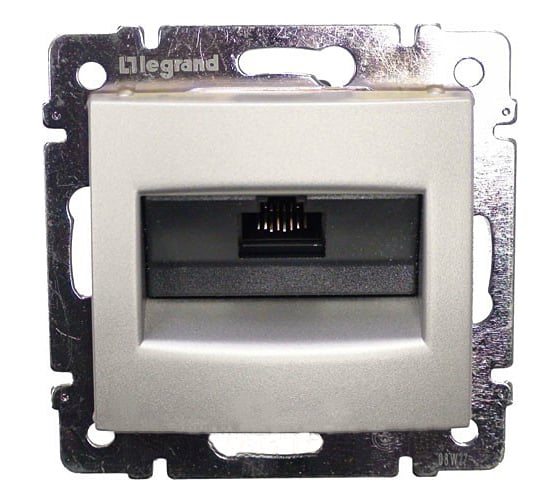 Компьютерная розетка RJ45 ISDN, алюминий Legrand Valena 770141 1