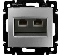 Двойная телефонная розетка, алюминий Legrand Valena 770139