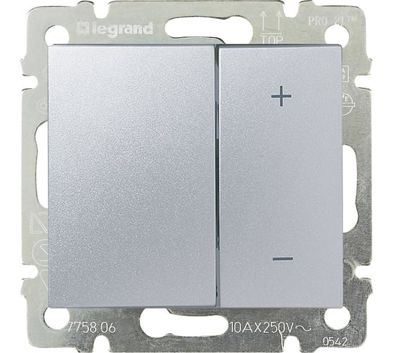 Диммер нажимной Legrand Valena 600Вт алюминий 770274