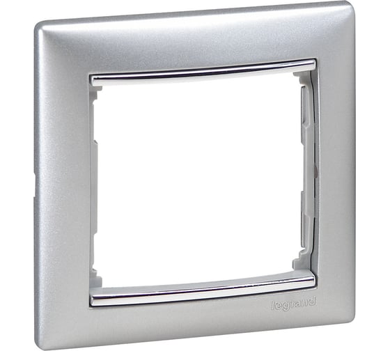 Рамка Legrand 1 пост Valena алюминий/серебряный штрих 770351