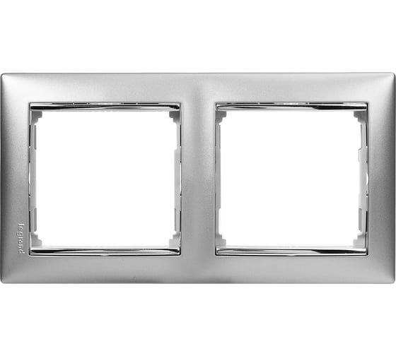 Рамка Legrand 2 поста Valena алюминий/серебряный штрих 770352