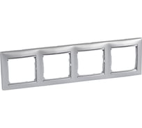 Рамка Legrand 4 поста Valena алюминий/серебряный штрих 770354