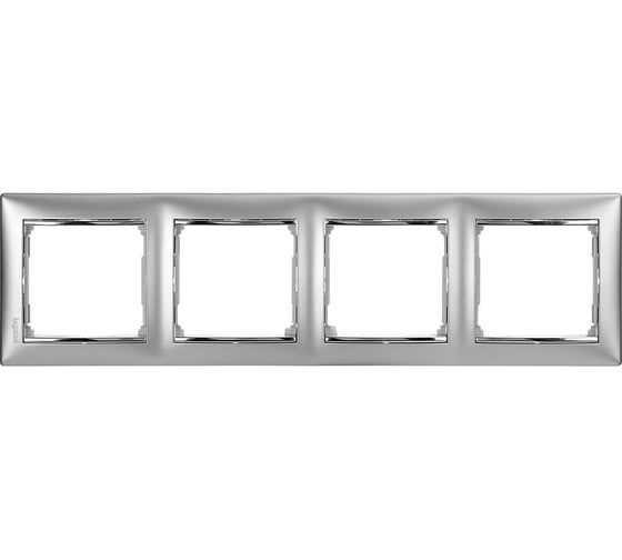 Рамка Legrand 4 поста Valena алюминий/серебряный штрих 770354