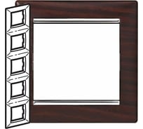 Пятиместная вертикальная рамка, темное дерево/серебро Legrand Valena 770379