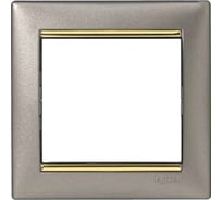 Одноместная рамка, титан/золото Legrand Valena 770361