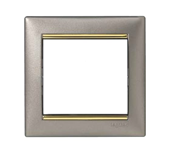 Одноместная рамка, титан/золото Legrand Valena 770361