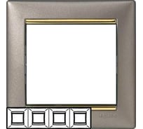Четырехместная горизонтальная рамка, титан/золото Legrand Valena 770364