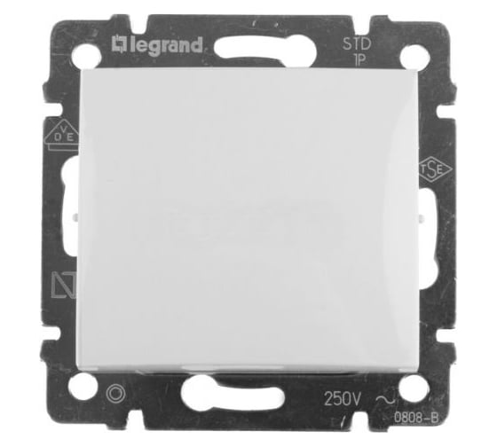 Одноклавишный двухполюсный выключатель, белый 16A Legrand Valena 774204