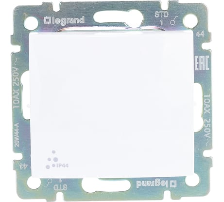 Одноклавишный выключатель, белый, IP44 Legrand Valena 774201