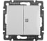 Выключатель Legrand двухклавишный с индикацией Legrand Valena 10А 250В схема 5T безвинтовые зажимы белый 774445 1