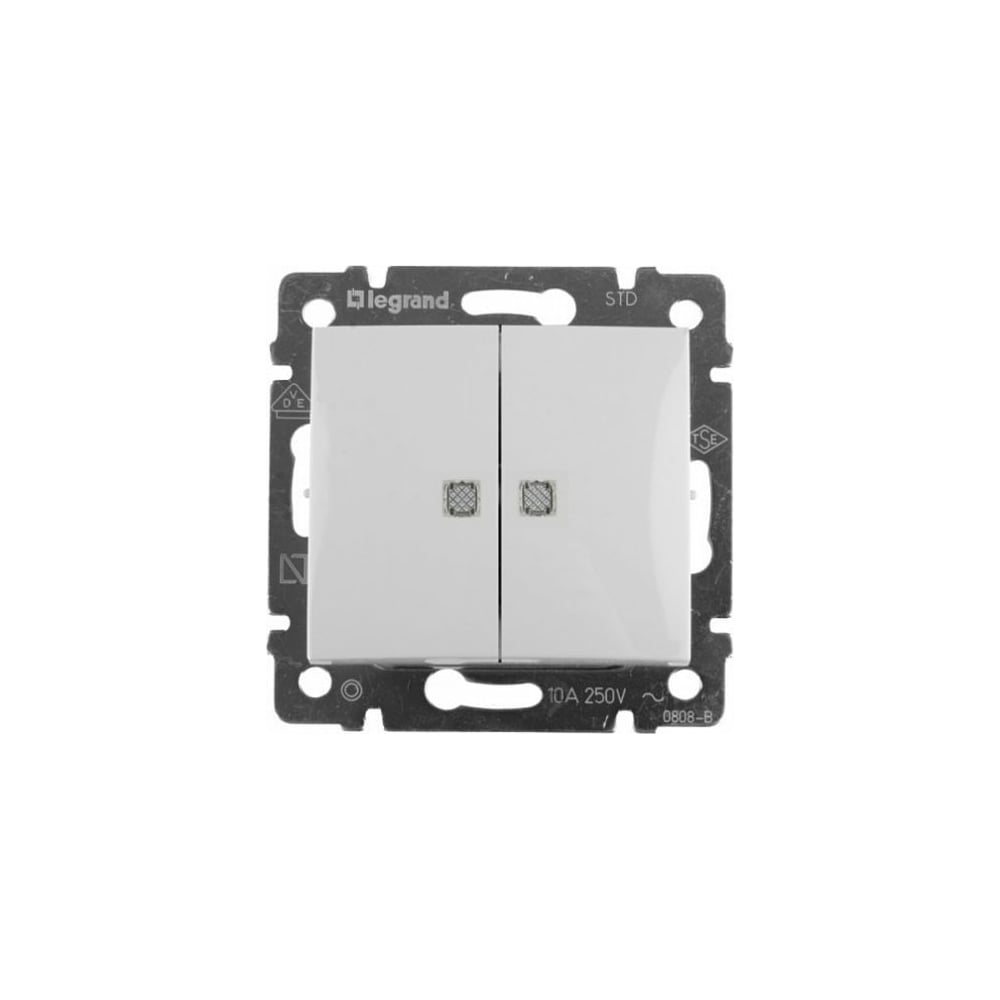 ДвухклавишныйвыключательLegrand,Valenaсподсветкойбелый774428694290