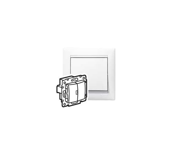 Переключатель Legrand двухклавишный Legrand Valena 10А 250В схема 6/2 безвинтовые зажимы белый 694266