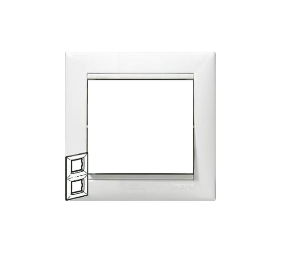 Двухместная вертикальная рамка, белая Legrand Valena 774456 1
