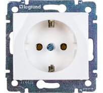 Одноместная розетка Legrand, Valena с/з, белая 774420 694280 15142410