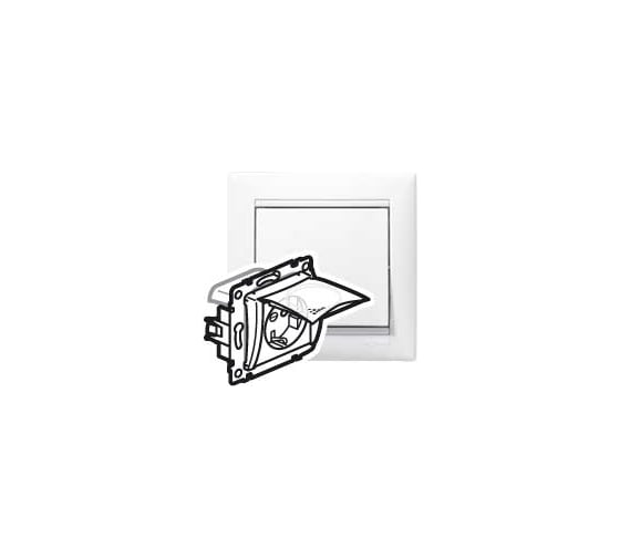 Розетка Legrand с заземлением IP44 Legrand Valena со шторками с защитной крышкой 16А 250В винтовые зажимы белый 774220