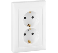 Двухместная розетка с заземлением и защитными шторками Legrand, Valena белая литая 774427 694282