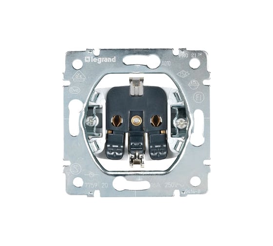 Механизм розетки с заземлением, пружинные клеммы Legrand PRO 21 775920 1