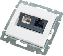 Розетка Legrand двойная RJ11+RJ45 категория 6 UTP Legrand Valena белый 695339