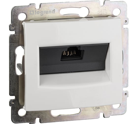 Розетка Legrand компьютерная RJ45 категория 5e UTP Legrand Valena с захватами белый 774230