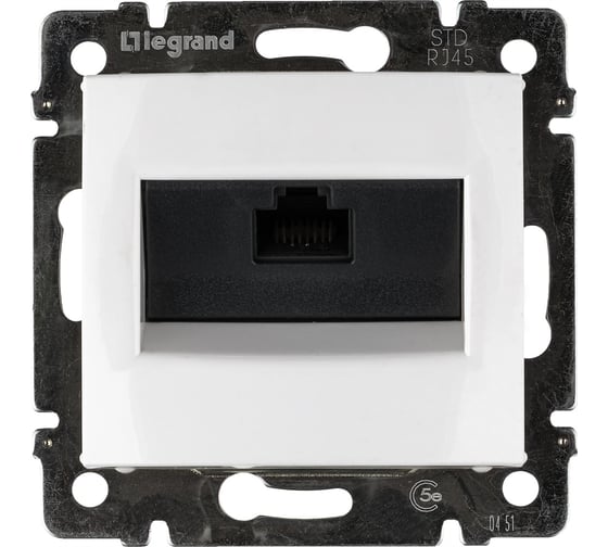 Розетка Legrand компьютерная RJ45 категория 5e UTP Legrand Valena с захватами белый 774230