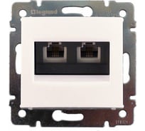 Розетка Legrand телефонная двойная RJ11 Legrand Valena белый 694275