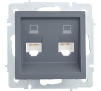 Двойная компьютерная розетка Lezard VESNA графит 742-3488-141