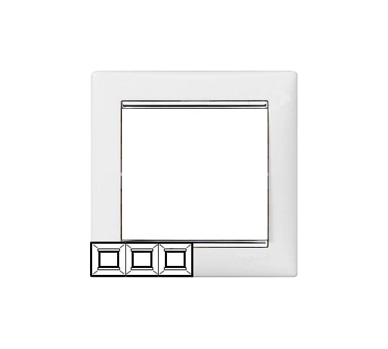 Рамка Legrand 3 поста Valena белый/серебряный штрих 694248 1