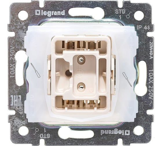 Выключатель Legrand одноклавишный IP44 Legrand Valena 10А 250В схема 1 безвинтовые зажимы слоновая кость 774101