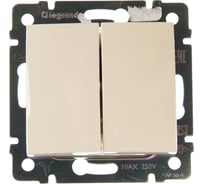 Выключатель Legrand двухклавишный Legrand Valena 10А 250В схема 5 безвинтовые зажимы слоновая кость 695605