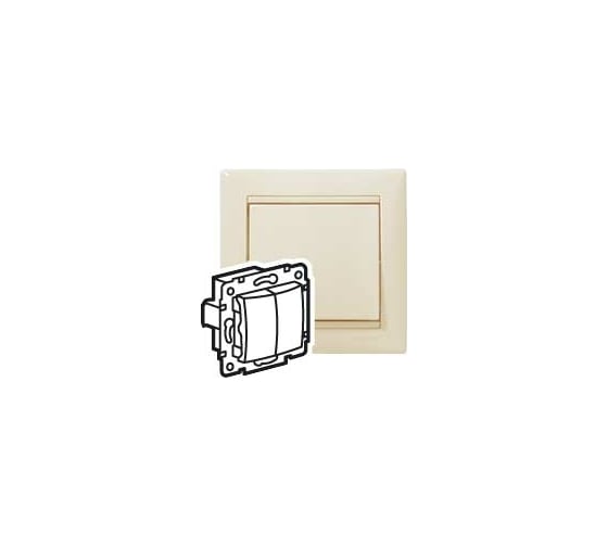 Выключатель Legrand двухклавишный Legrand Valena 10А 250В схема 5 безвинтовые зажимы слоновая кость 695605