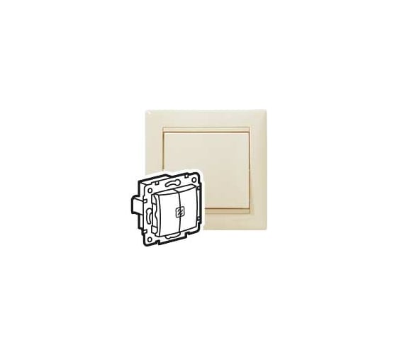 Выключатель Legrand двухклавишный с двумя индикаторами Legrand Valena 10А 250В схема 5TE безвинтовые зажимы слоновая кость 774113