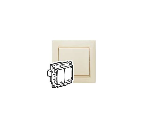 Переключатель Legrand двухклавишный с механической блокировкой Legrand Valena 10А 250В схема 1+6 безвинтовые зажимы слоновая кость 774304