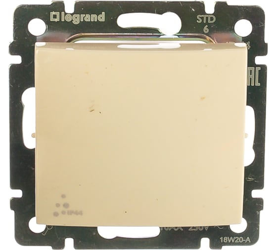 Переключатель Legrand одноклавишный IP44 Legrand Valena 10А 250В схема 6 безвинтовые зажимы слоновая кость 774106