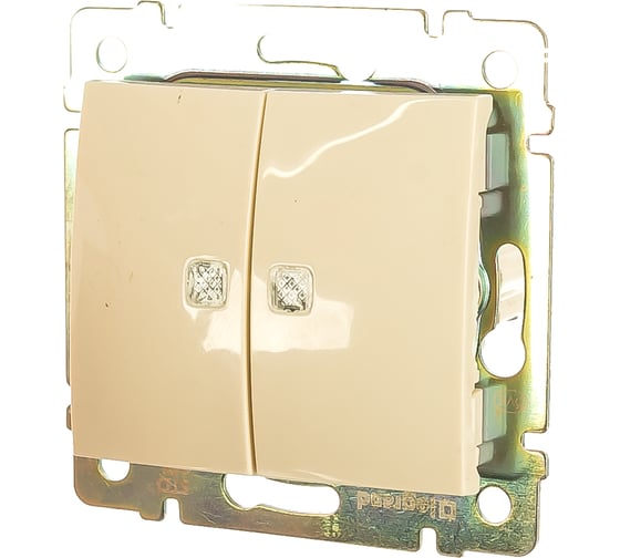 Переключатель Legrand двухклавишный с подсветкой Legrand Valena 10А 250В схема 6/2L безвинтовые зажимы слоновая кость 774112