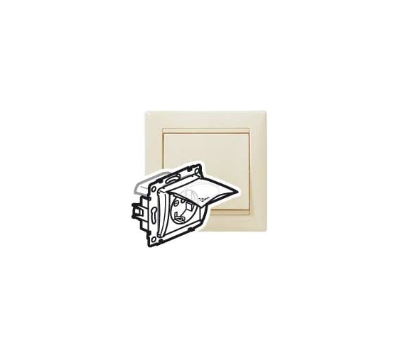 Розетка Legrand с заземлением IP44 Legrand Valena со шторками с защитной крышкой 16А 250В винтовые зажимы слоновая кость 695640